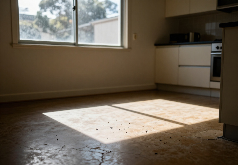 Cockroach infestation in a Woronora Heights kitchen before treatment